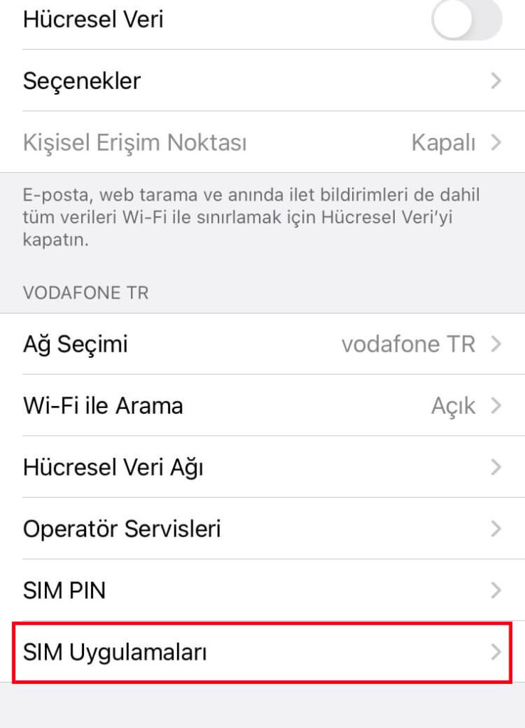 Vodafon Paket Bildirimi Kapatma